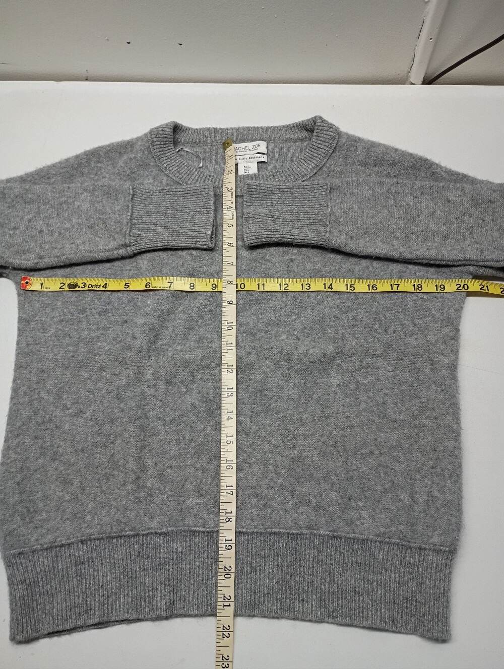 Rachel Zoe 2-Ply Cashmere Sweater Grey Pullover Knit Women Sz Small - Picture 3 of 8
